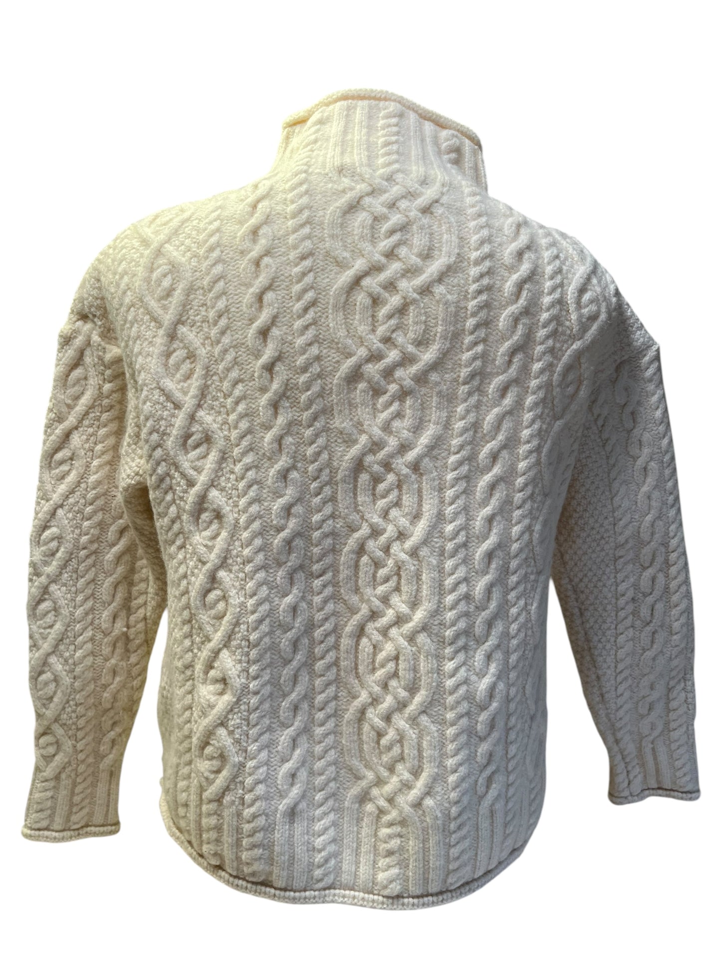 Cream Aran Mor Ireland Sweater, XL