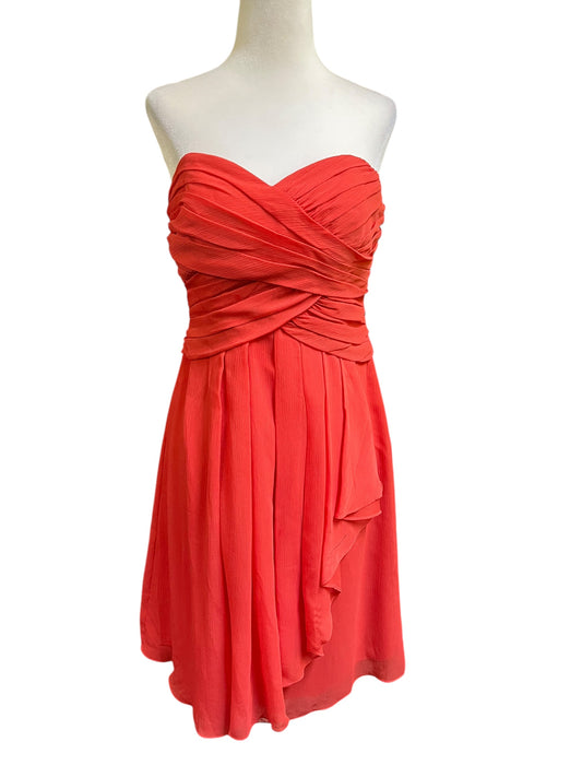 orange David's Bridal Formal Dress, 6