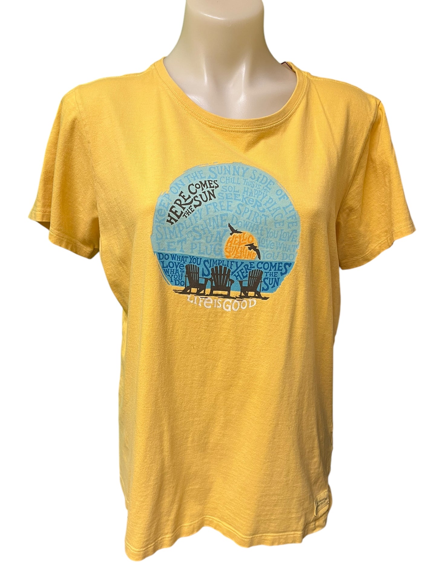 Yellow LIFE IS GOOD Women's top, Large