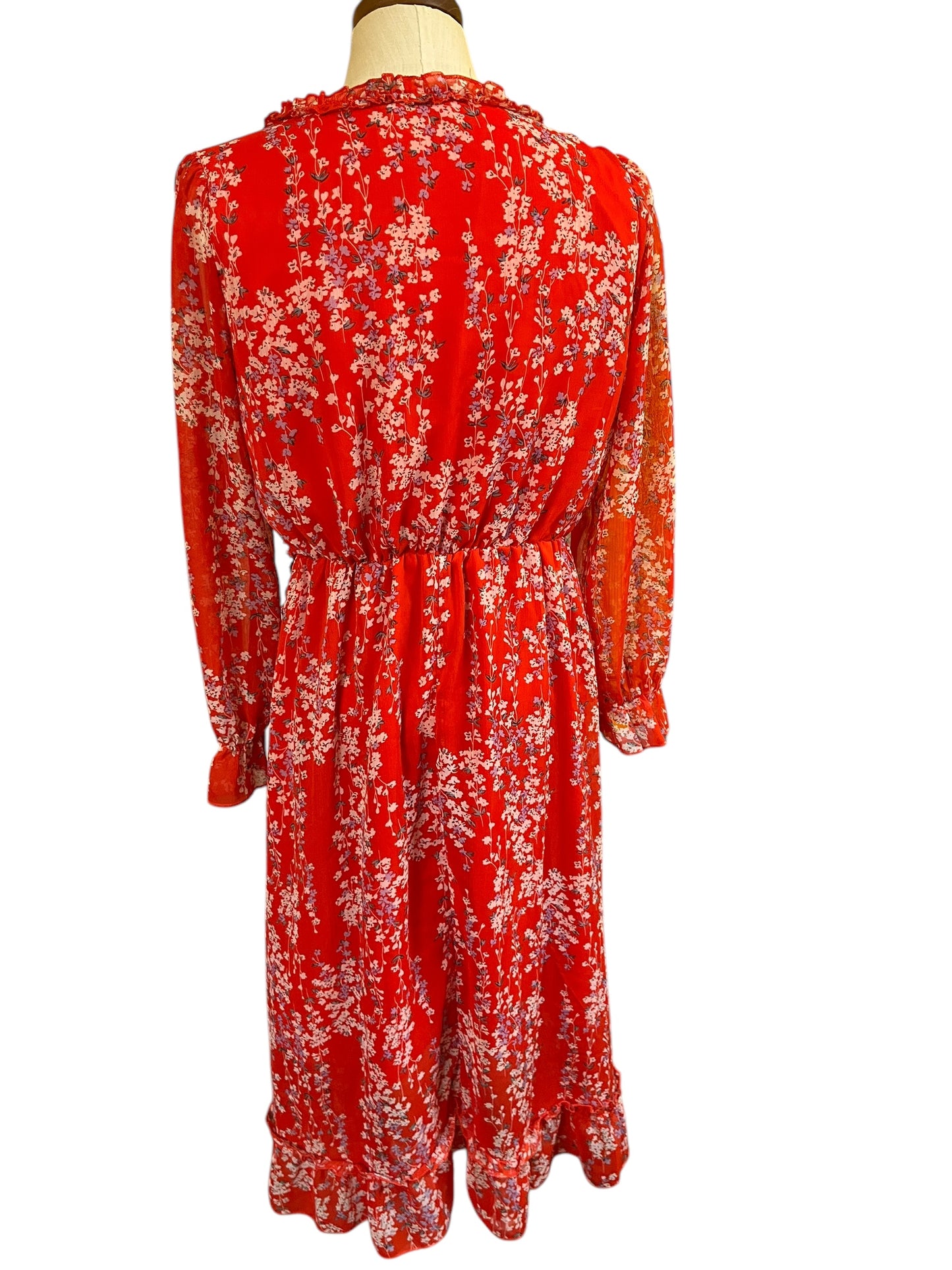 Red floral Mopogoss Dress, Medium