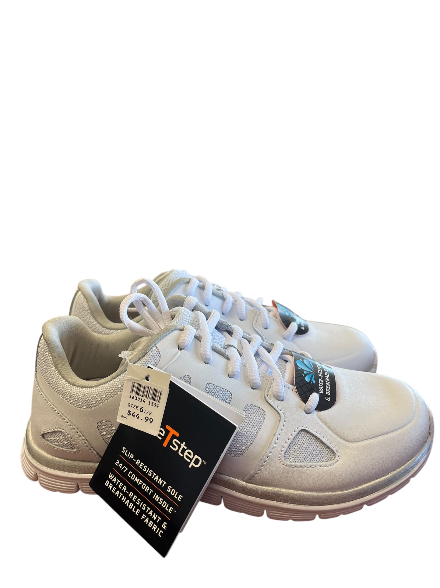 White SafeTstep Sneakers, 6.5