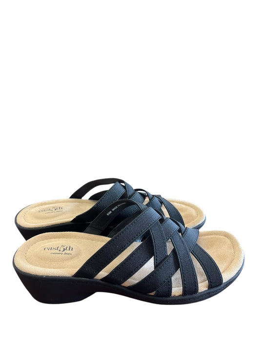 Black East 5th sandals, 9.5