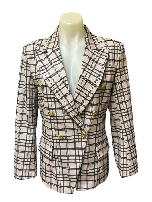 tan plaid Attitudes Blazer, Medium