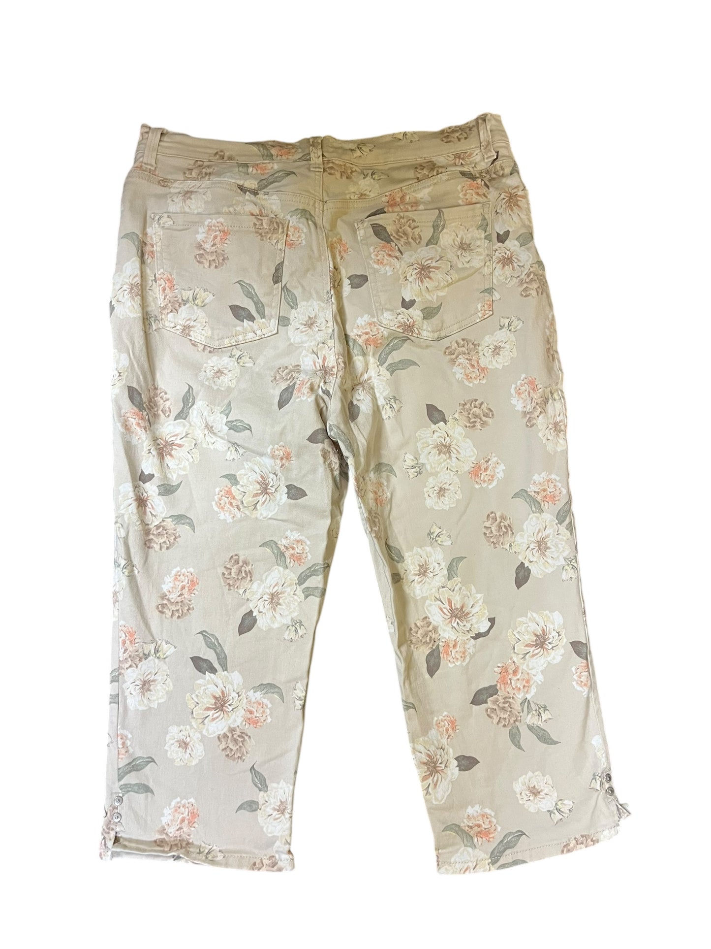 tan floral Gloria Vanderbilt Pants, 16