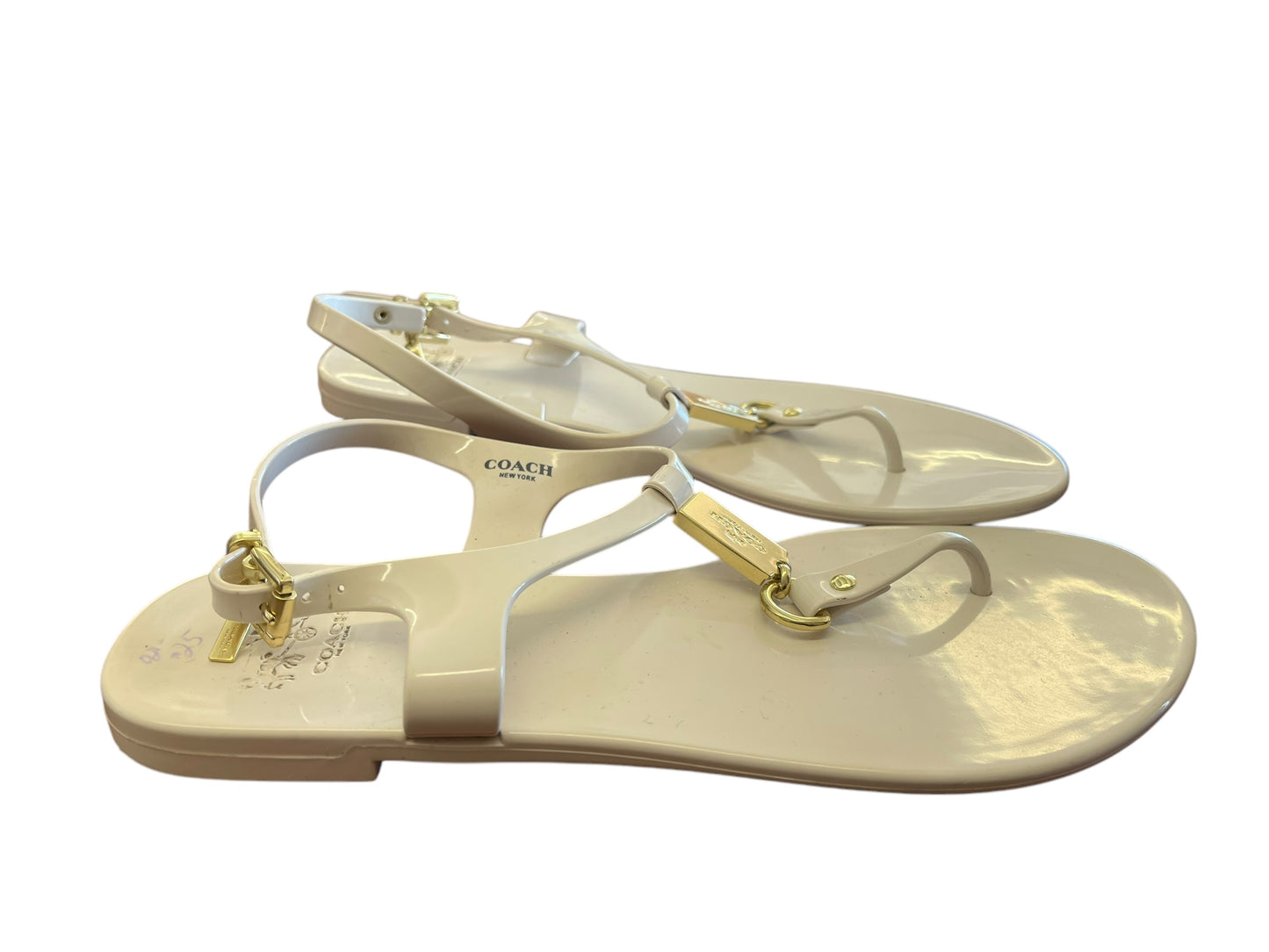 White Coach sandals, 8