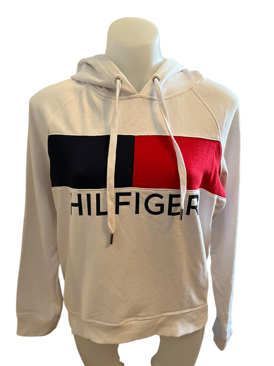 White Tommy Hilfiger Sweatshirt, Medium