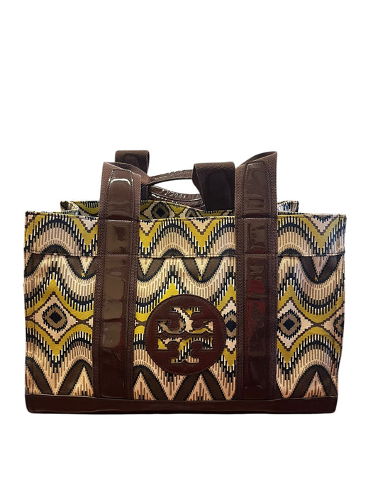 brown and yellow Tory Burch Purse