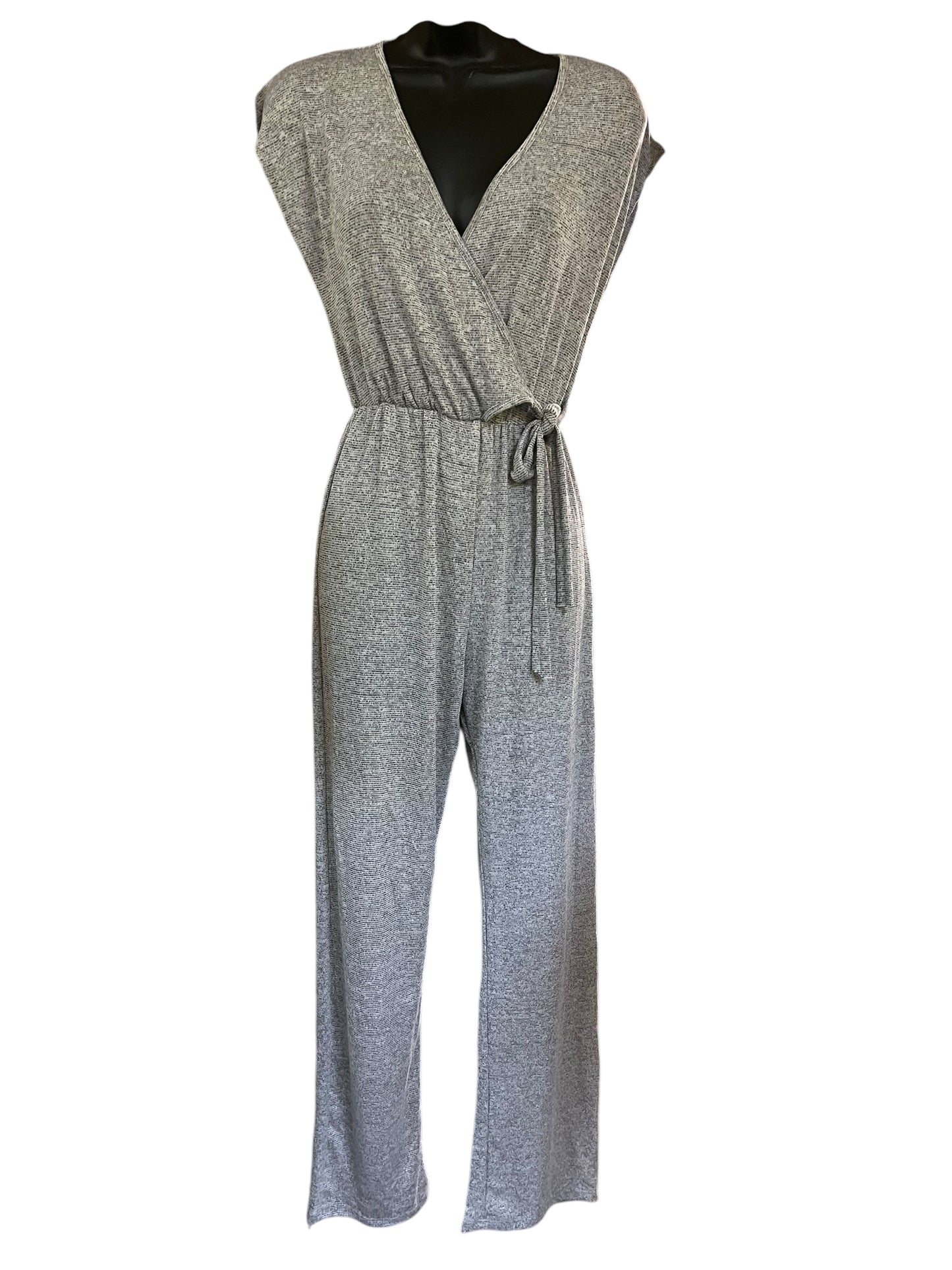 Gray Caution To The Wind Jumpsuit, xs