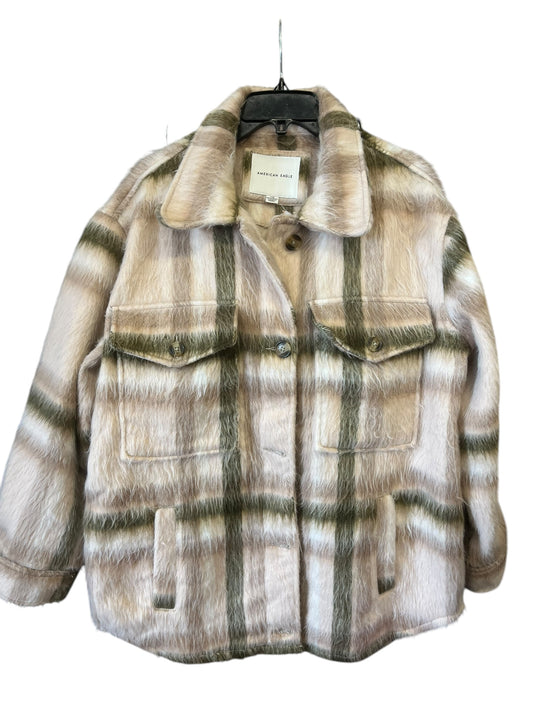 tan and green plaid American Eagle Women's Jacket, Large