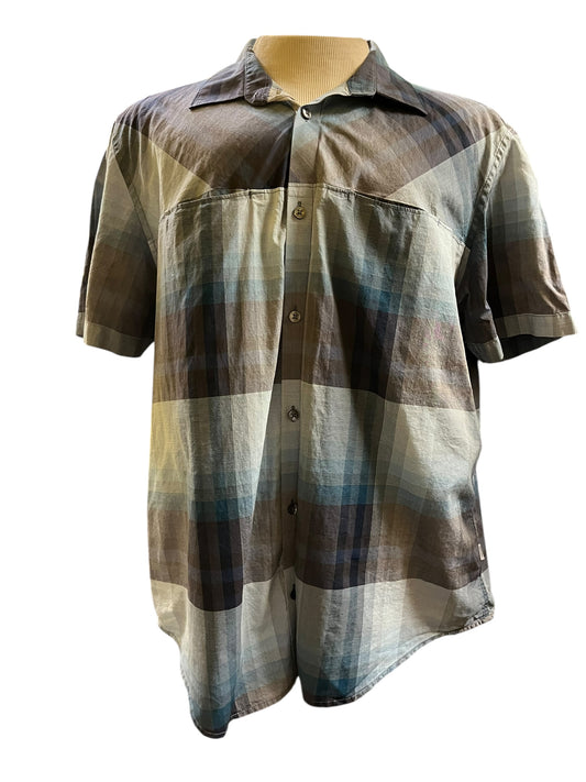 Blue Plaid Calvin Klein Men's Tops, XL