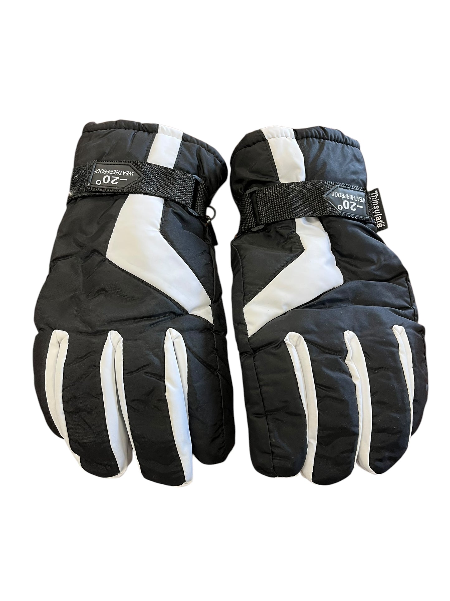 black,white Thinsulate Gloves, one size