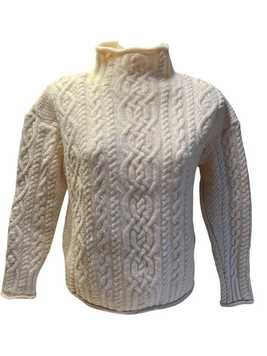 Cream Aran Mor Ireland Sweater, XL