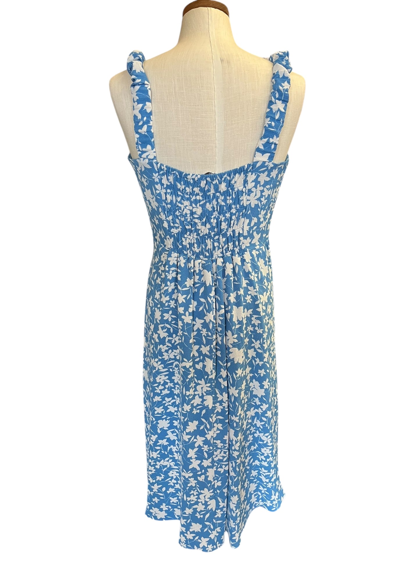 blue floral Sandra Darren Dress, Small