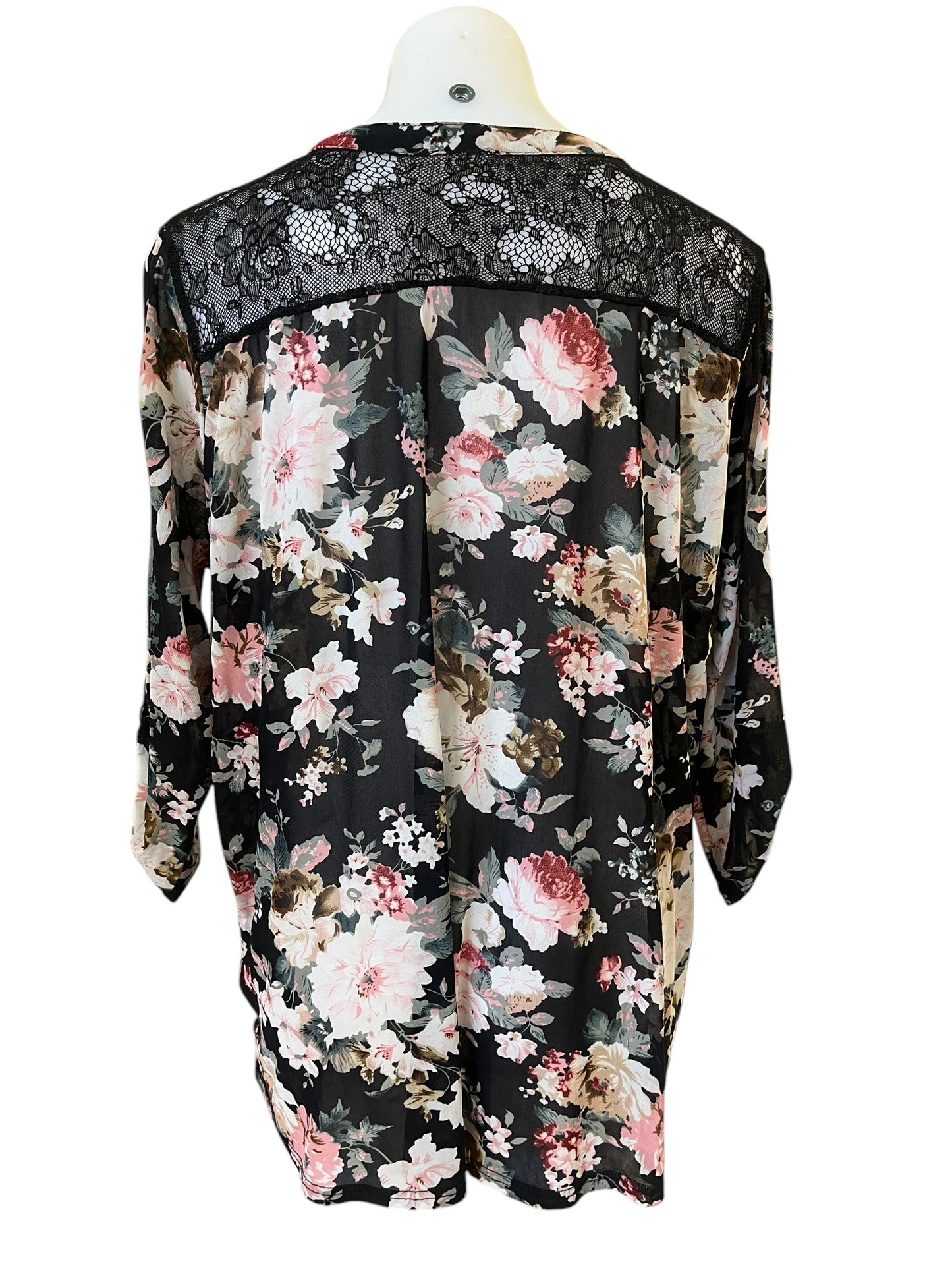 black floral Siren Lily Women's top, 2XL