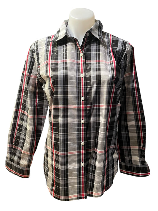 gray plaid Orvis Women's top, 8